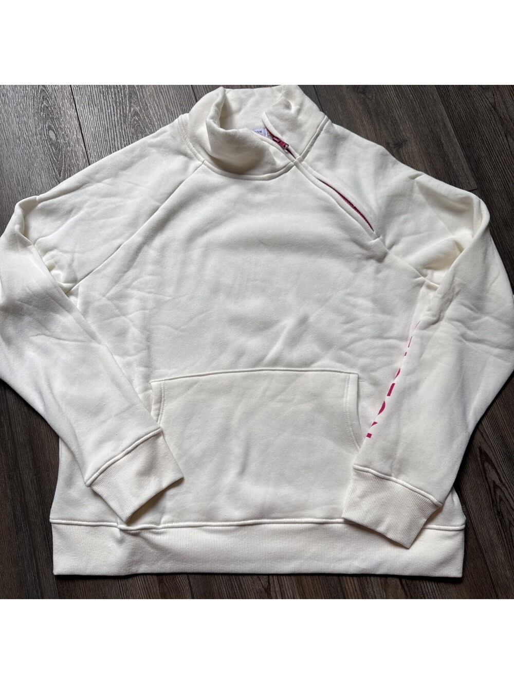 Peloton Women's Cream Side Zip Pullover Sweatshirt Size L EUC